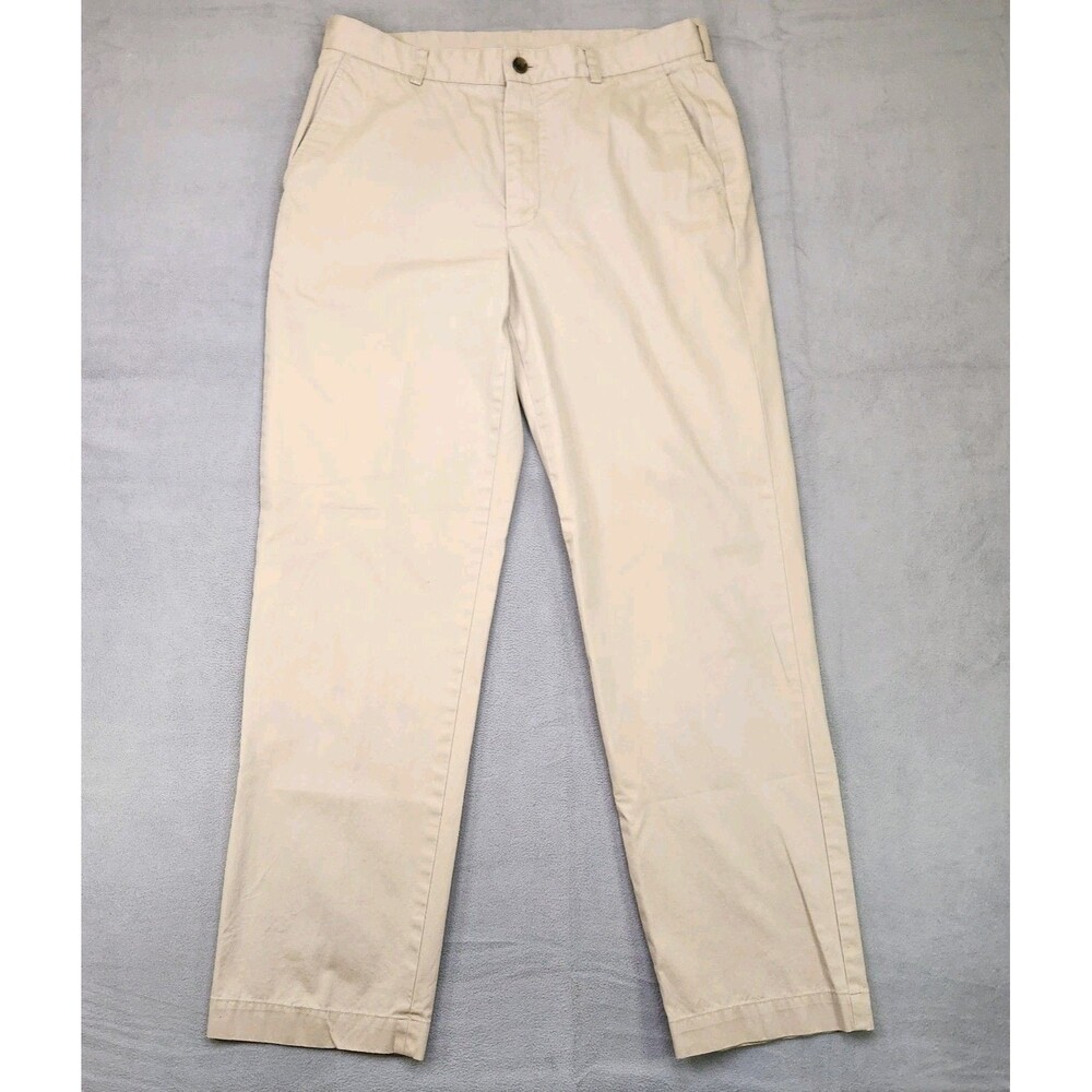 Brooks Brothers 346 Chino Pants Men's 35x32 Beige Khaki Cotton Preppy‎ Straight